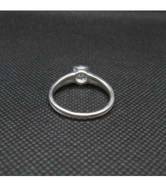 R002036 Genuine Sterling Silver Solitaire Ring Solid Hallmarked 925 6.5mm Cubic Zirconia